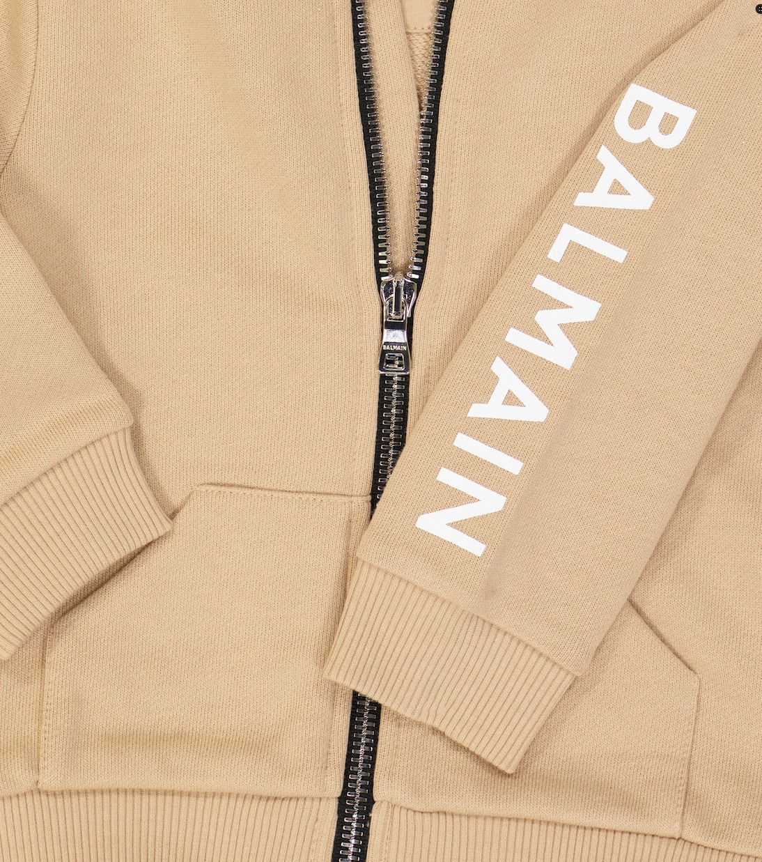 Baby - Felpa in cotone con zip e cappuccio | Balmain Kids