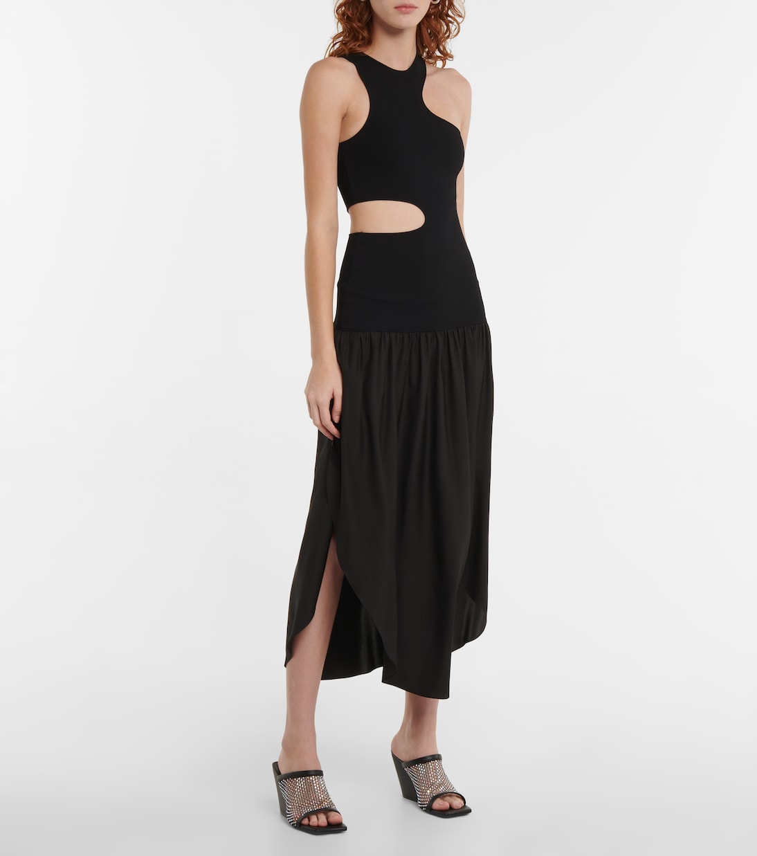 Asymmetric cutout midi dress | Stella McCartney