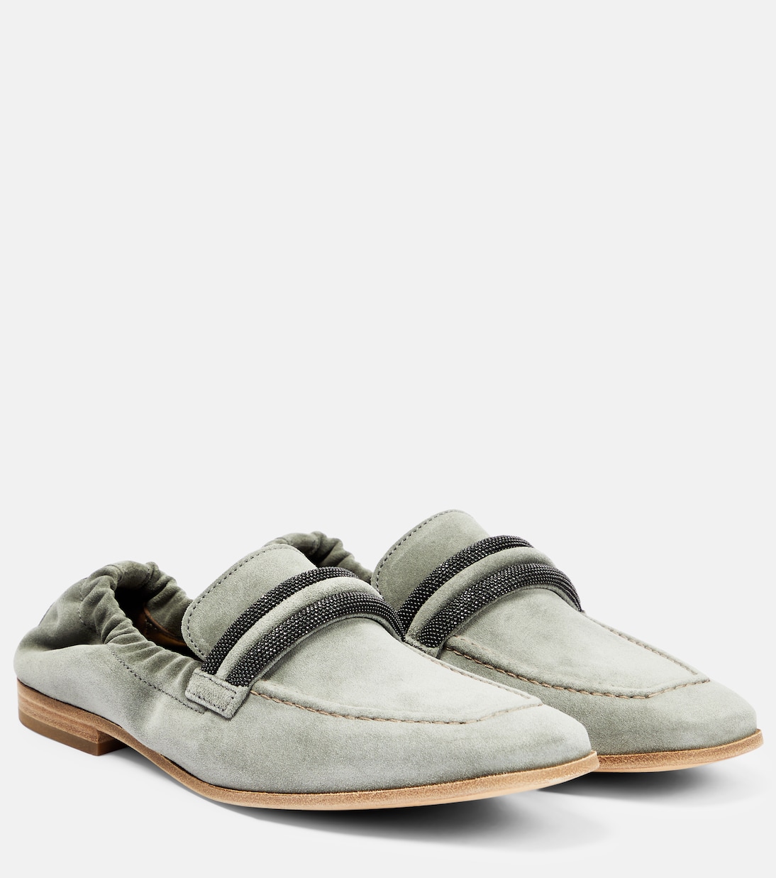 Embellished suede loafers | Brunello Cucinelli