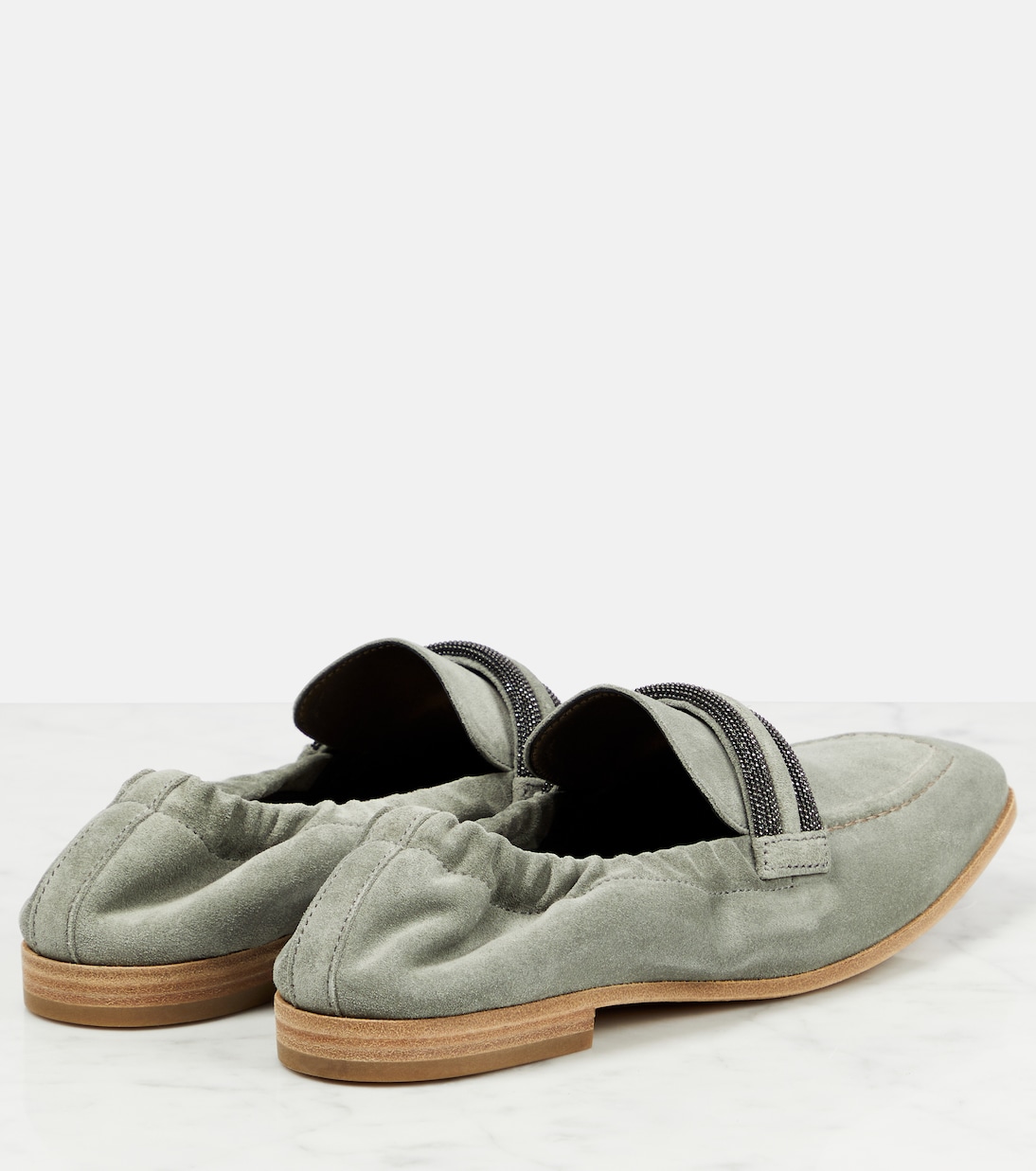 Embellished suede loafers | Brunello Cucinelli