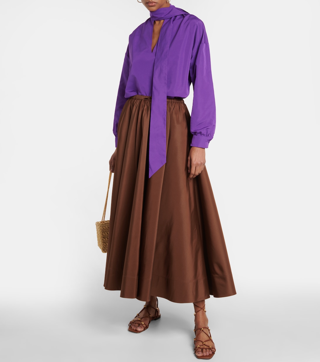 Jupe midi en soie | Valentino