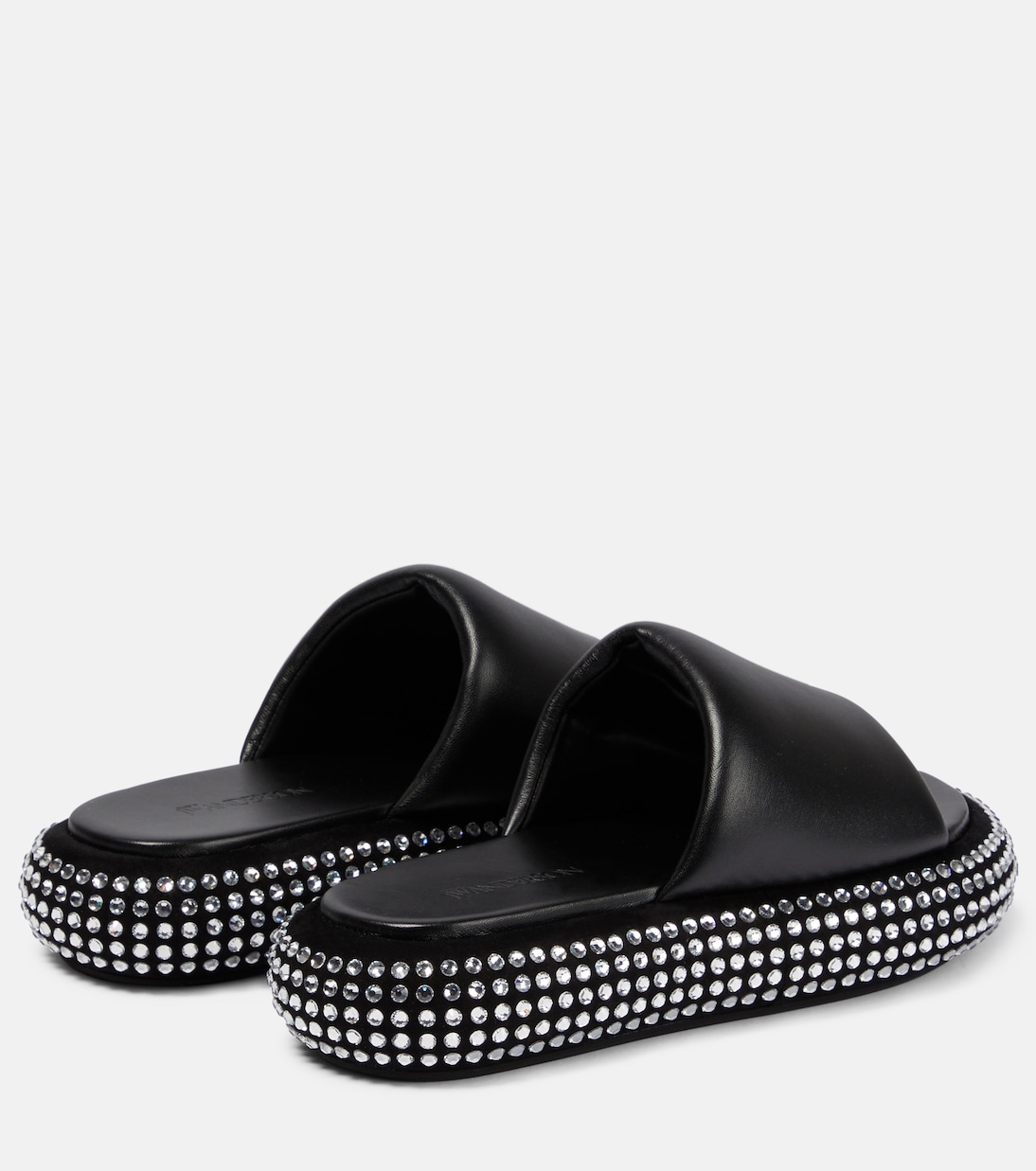 Mules à plateforme en cuir à cristaux | JW Anderson