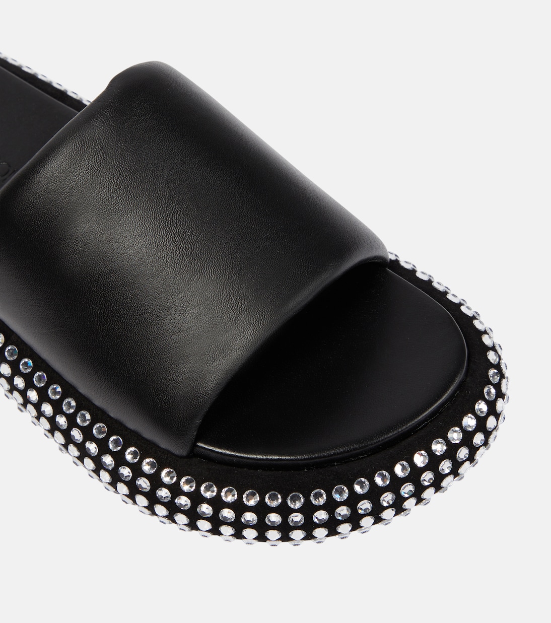 Mules à plateforme en cuir à cristaux | JW Anderson