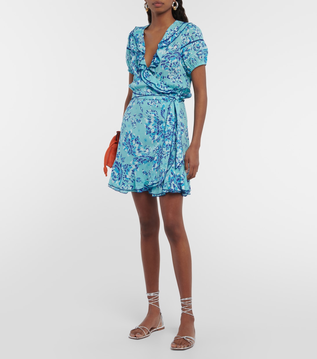 Aude printed wrap minidress | Poupette St Barth