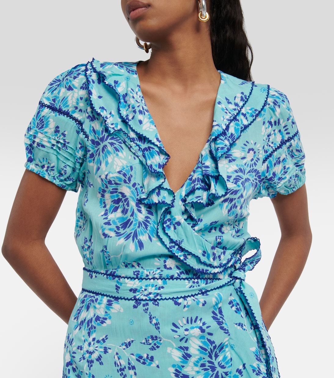 Aude printed wrap minidress | Poupette St Barth