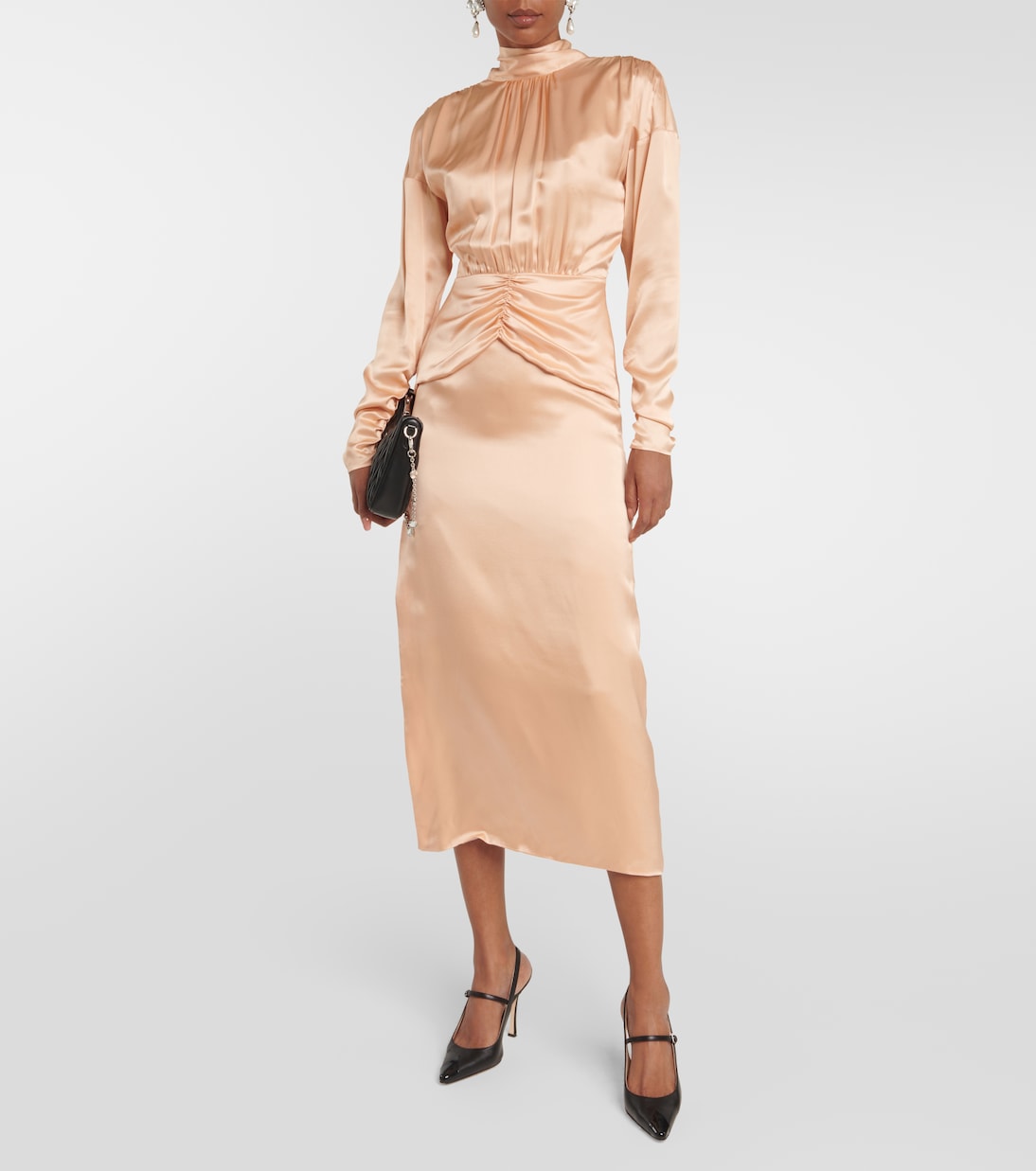 Abito midi in raso di seta | Alessandra Rich