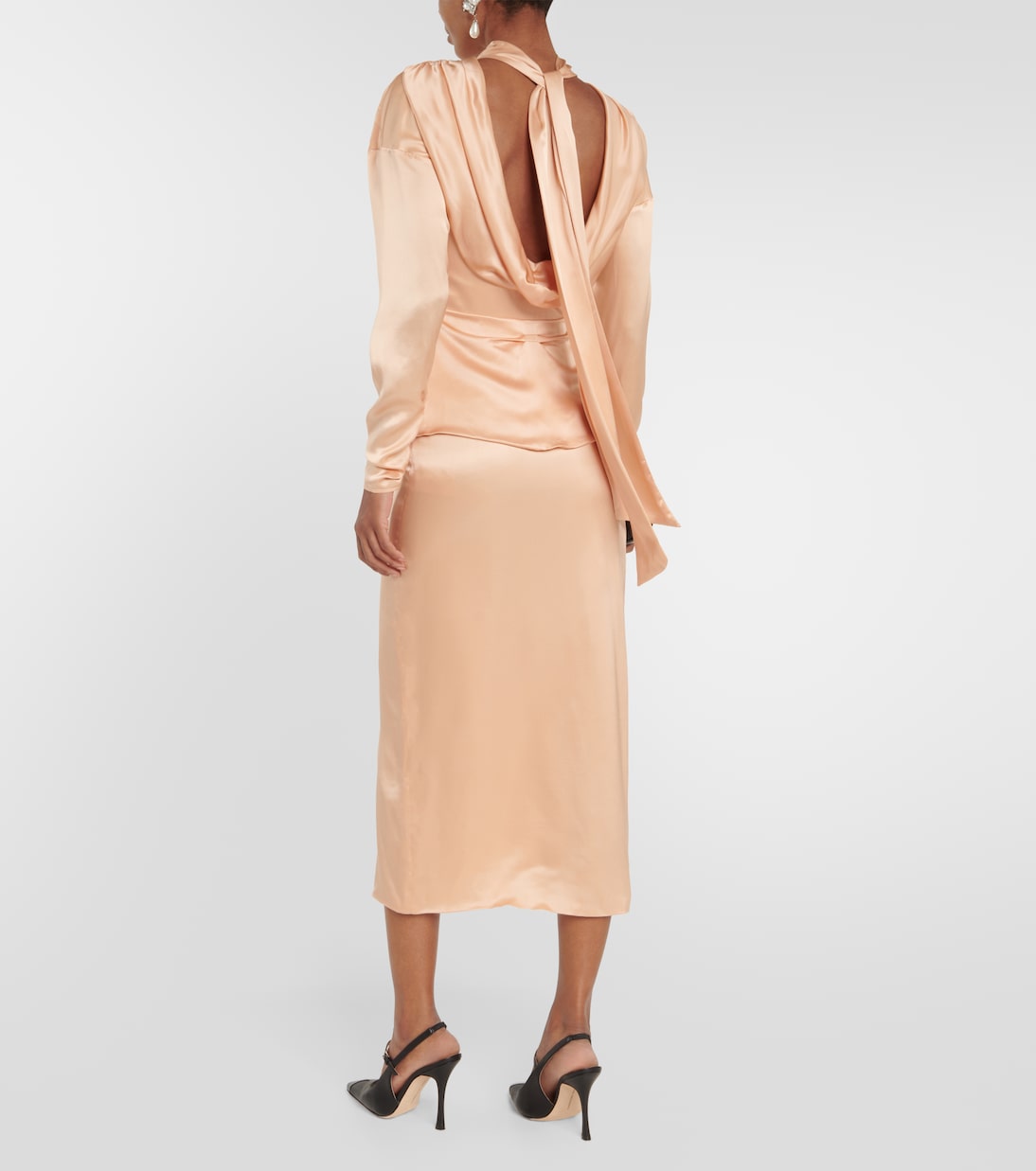 Abito midi in raso di seta | Alessandra Rich