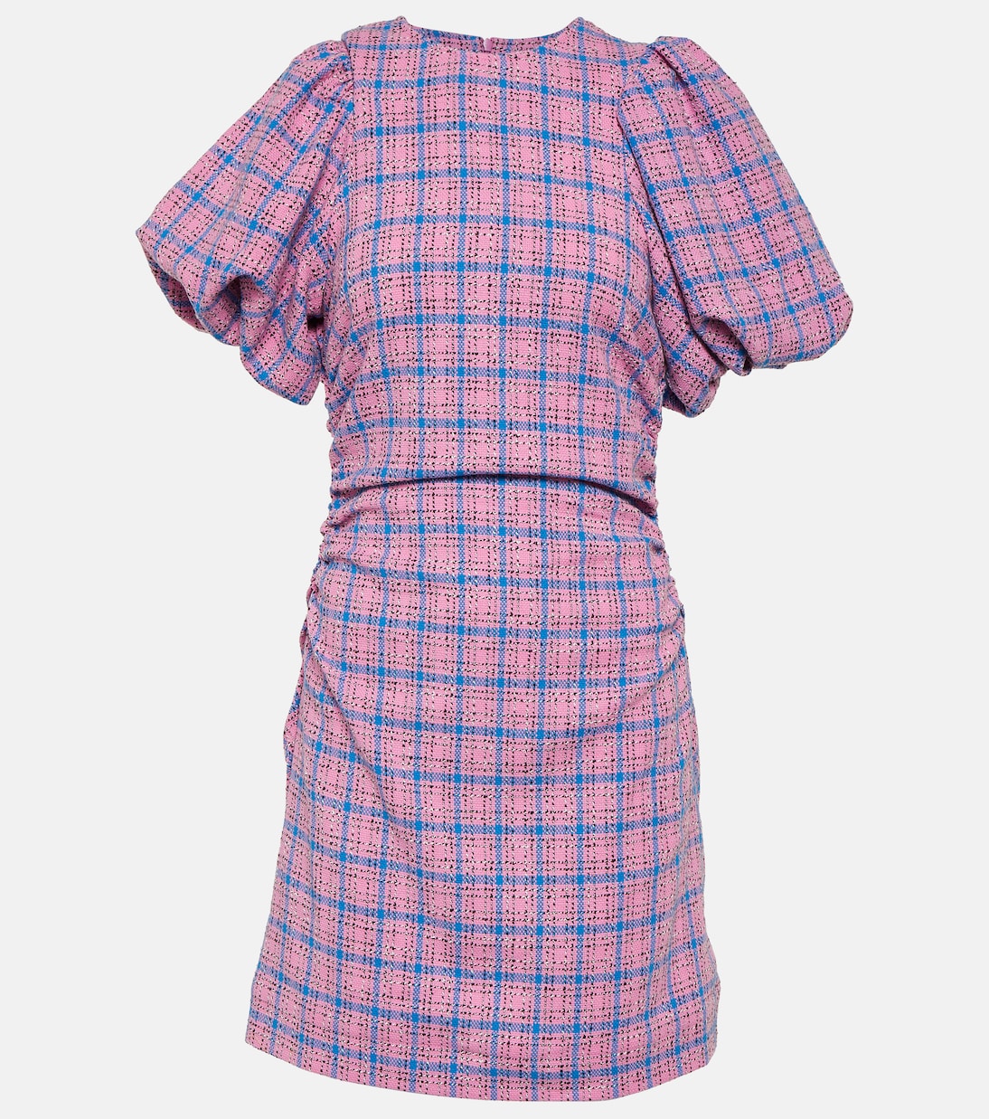 Checked cotton-blend minidress | Ganni