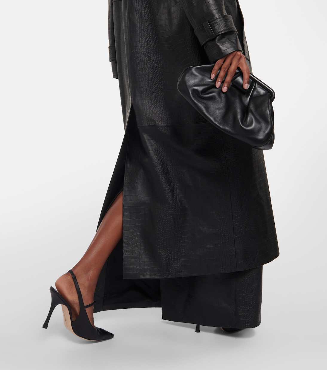 Abrigo oversized de piel grabada | Alessandra Rich