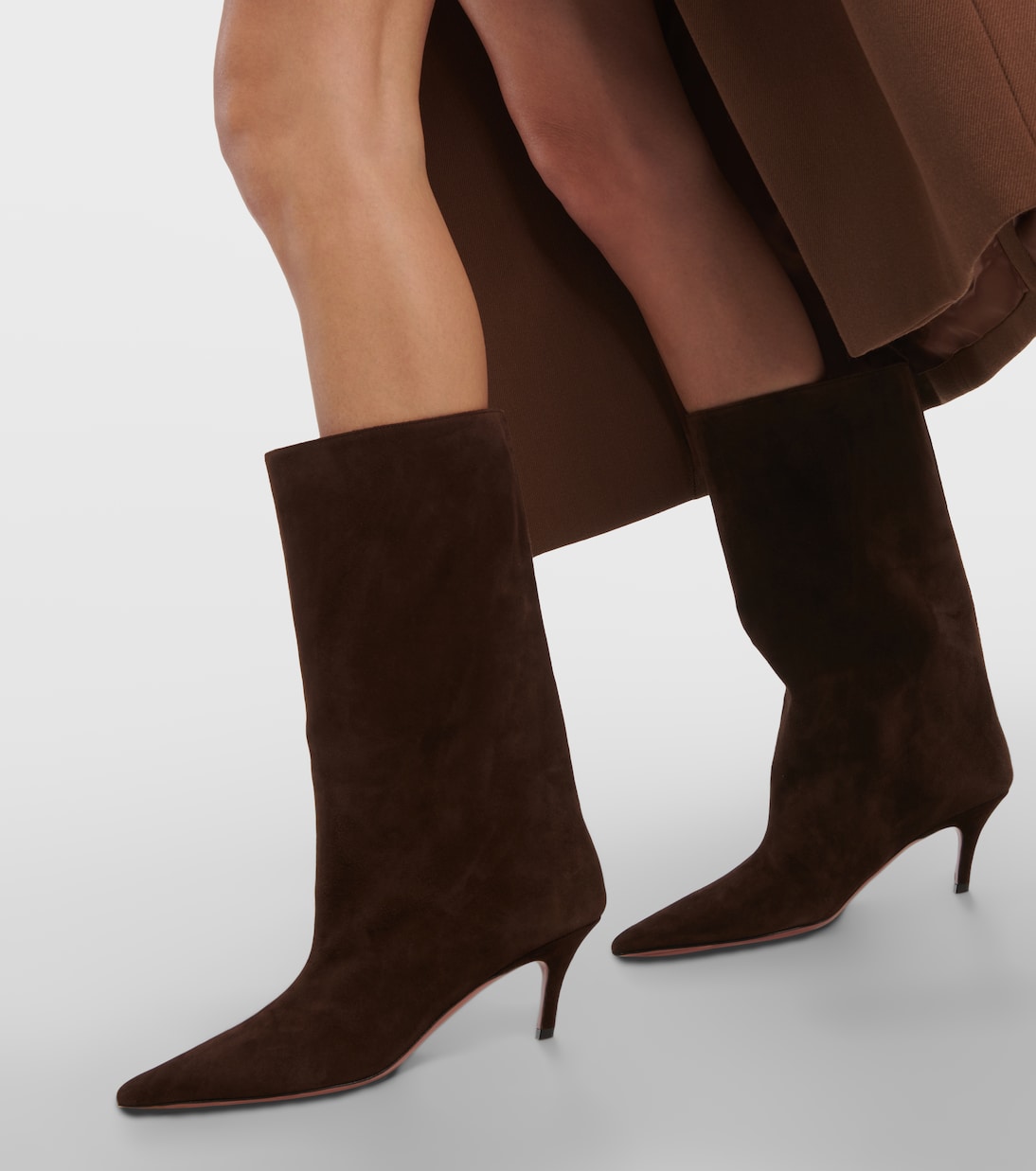 Stiefel Fiona 60 aus Veloursleder | Amina Muaddi