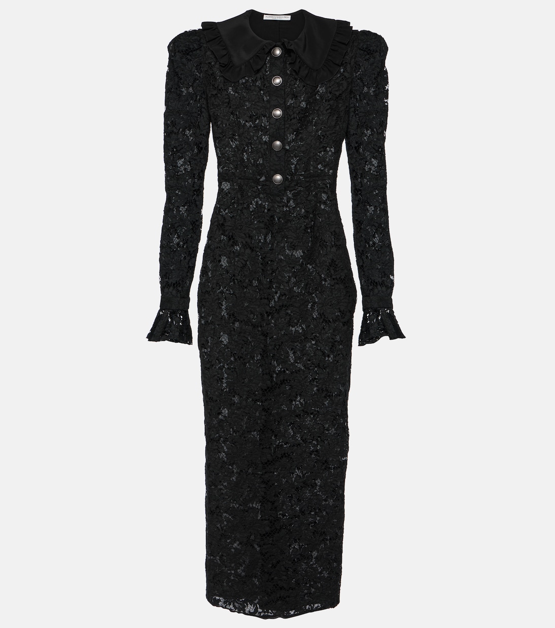 Vestido midi de encaje de algodón | Alessandra Rich