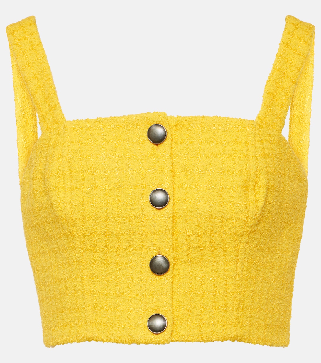 Top raccourci en tweed à ornements | Alessandra Rich