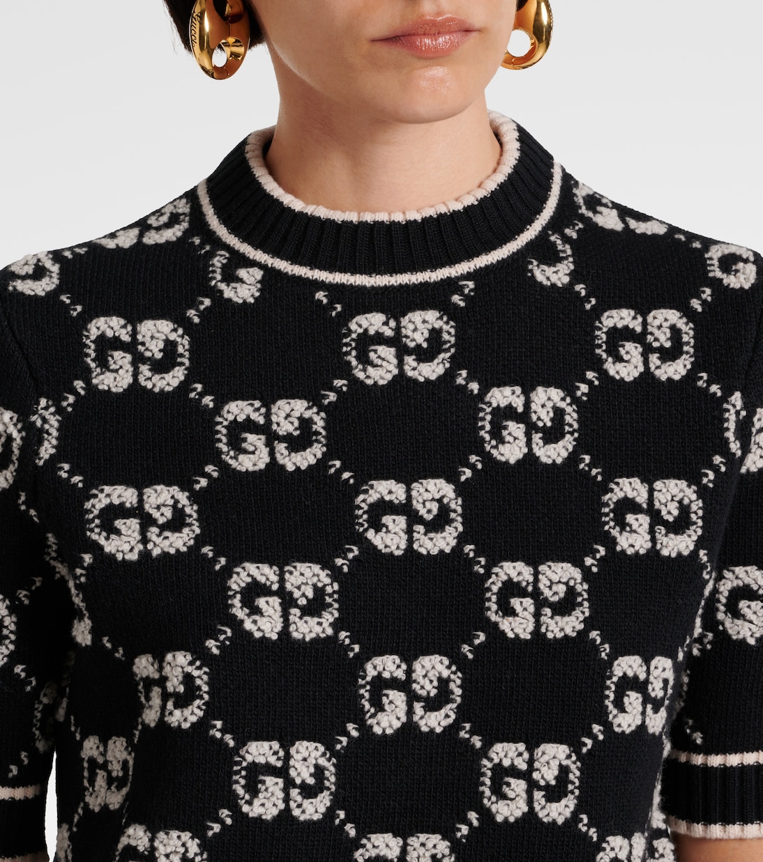 Súper Top de Lana Bouclé Jacquard GG para Jóvenes Modernos