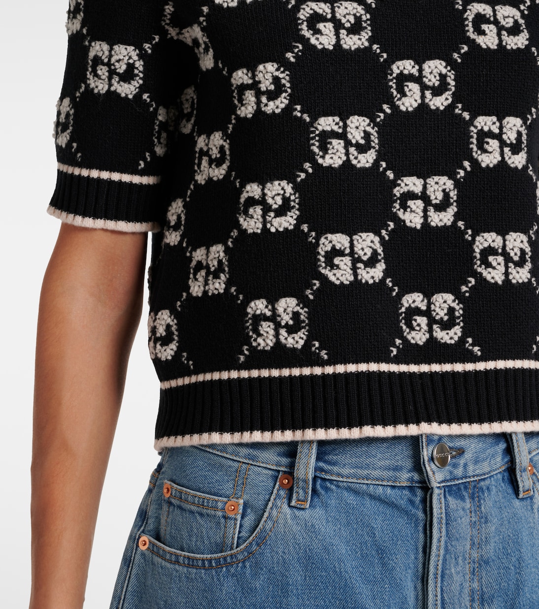 Súper Top de Lana Bouclé Jacquard GG para Jóvenes Modernos