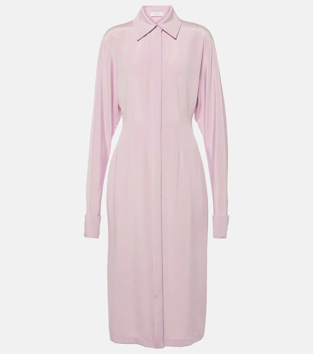 Lugano silk blend crepe shirt dress in pink Sportmax Mytheresa