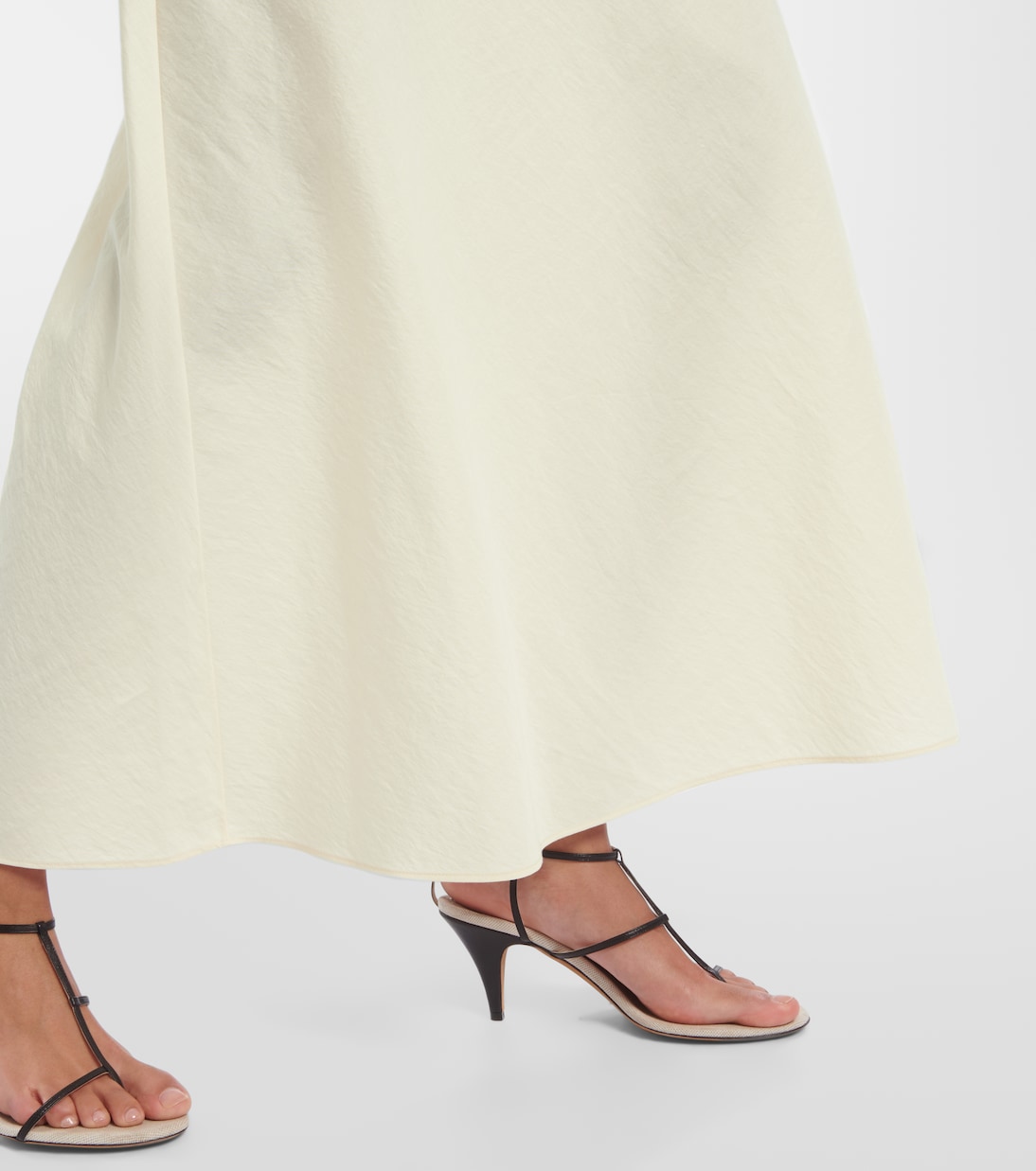 Mauva silk and cotton organza maxi skirt | Khaite