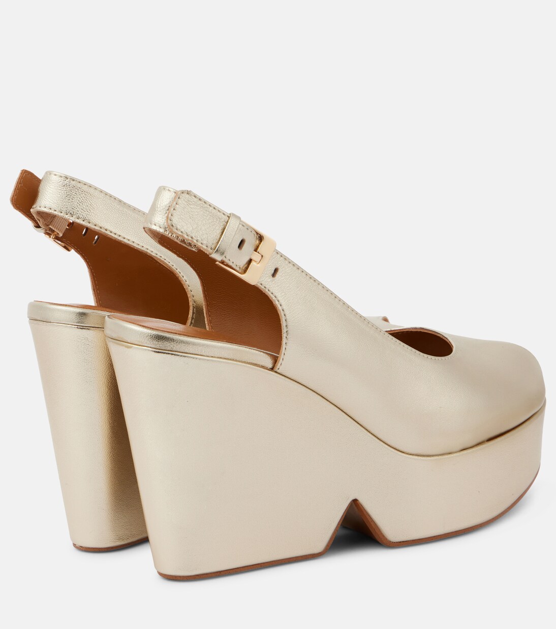 Dylan metallic leather wedge sandals | Clergerie
