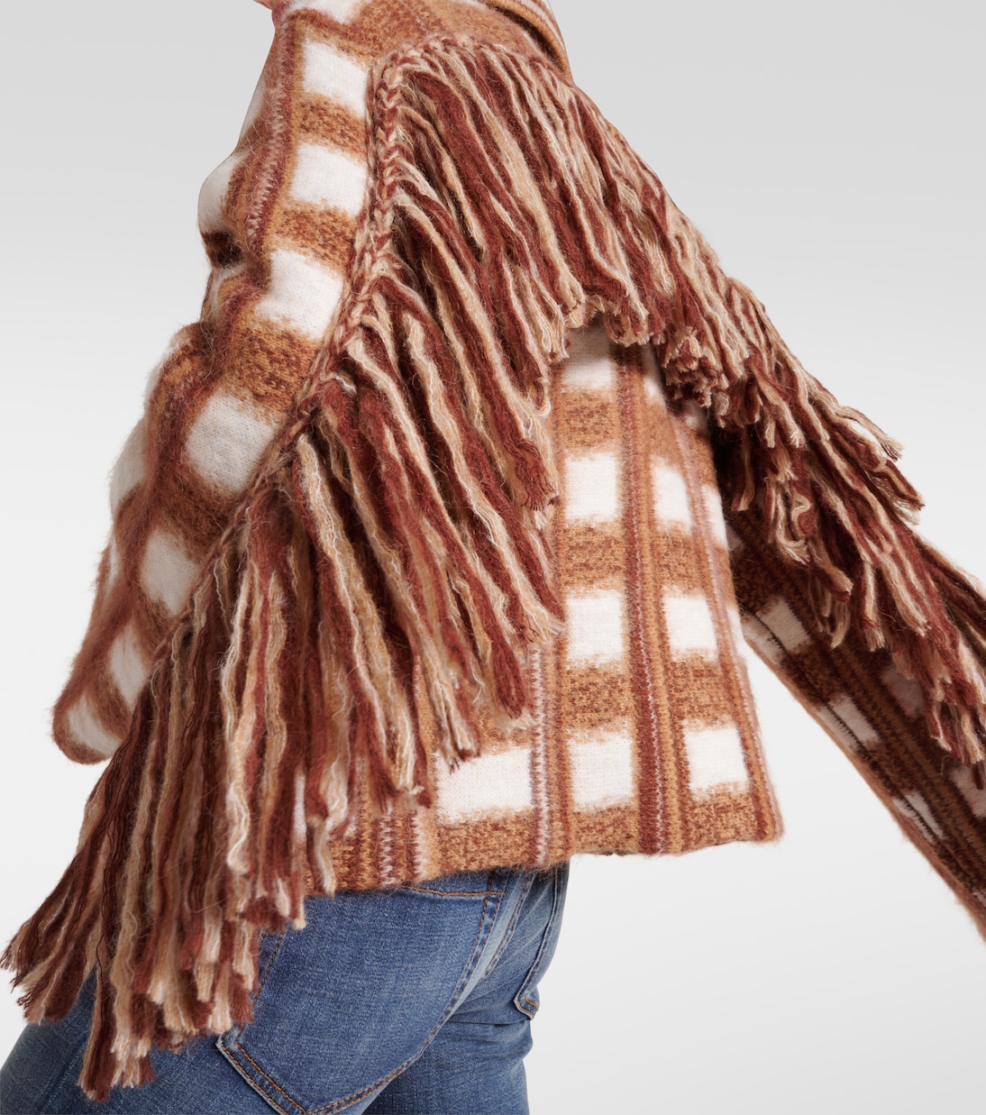 Dizzy fringed checked jacquard jacket | Dorothee Schumacher