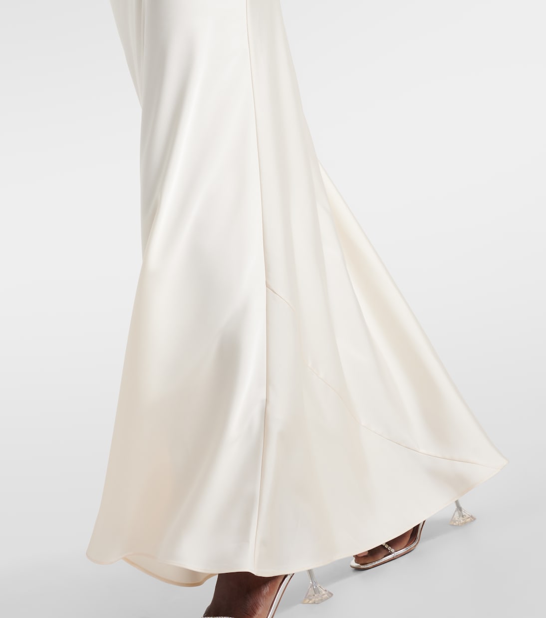 Diamanté-embellished satin maxi dress | Self-Portrait