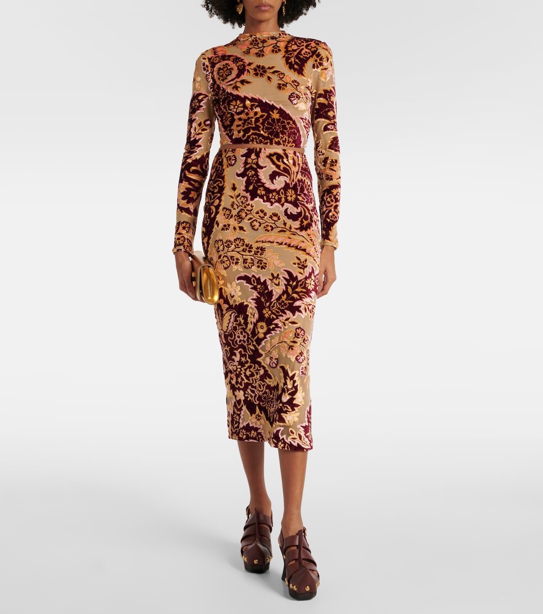 Gonna midi in jacquard di velluto | Etro
