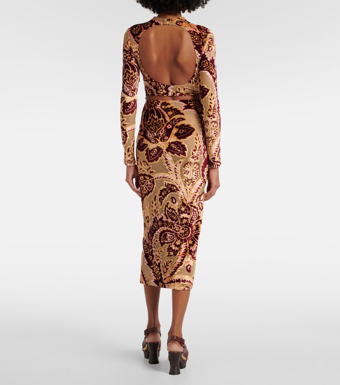 Gonna midi in jacquard di velluto | Etro