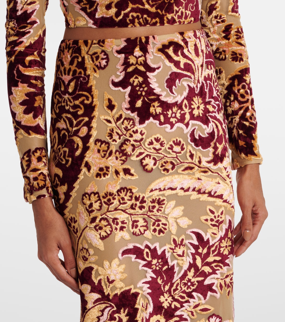 Gonna midi in jacquard di velluto | Etro