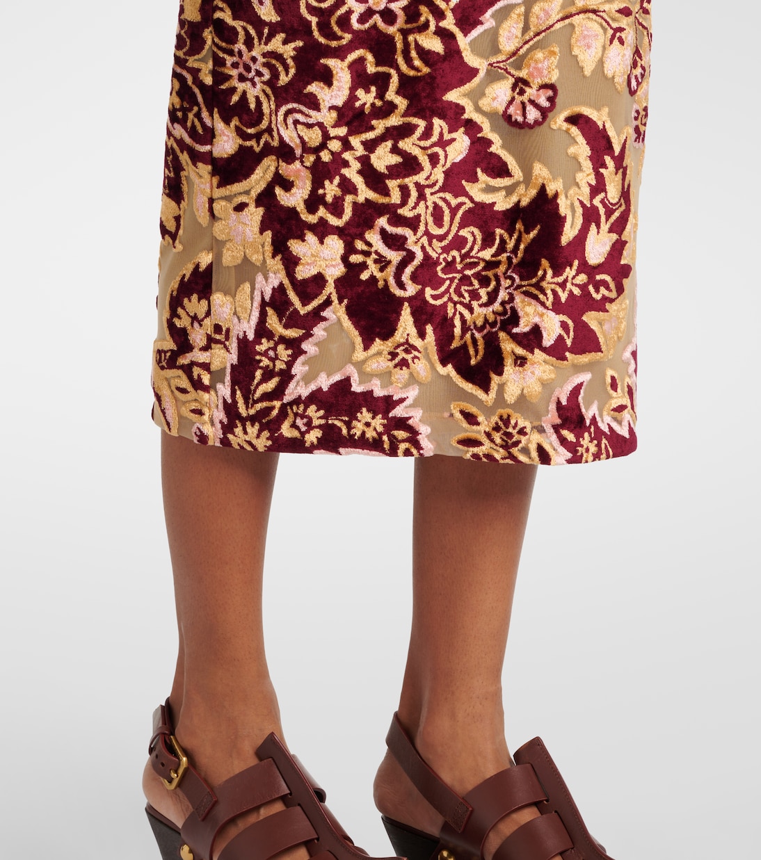 Gonna midi in jacquard di velluto | Etro