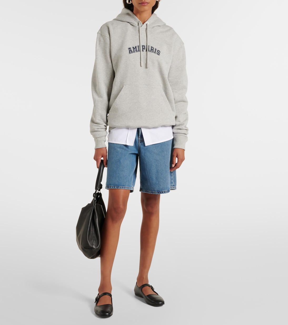 Logo cotton jersey hoodie | Ami Paris
