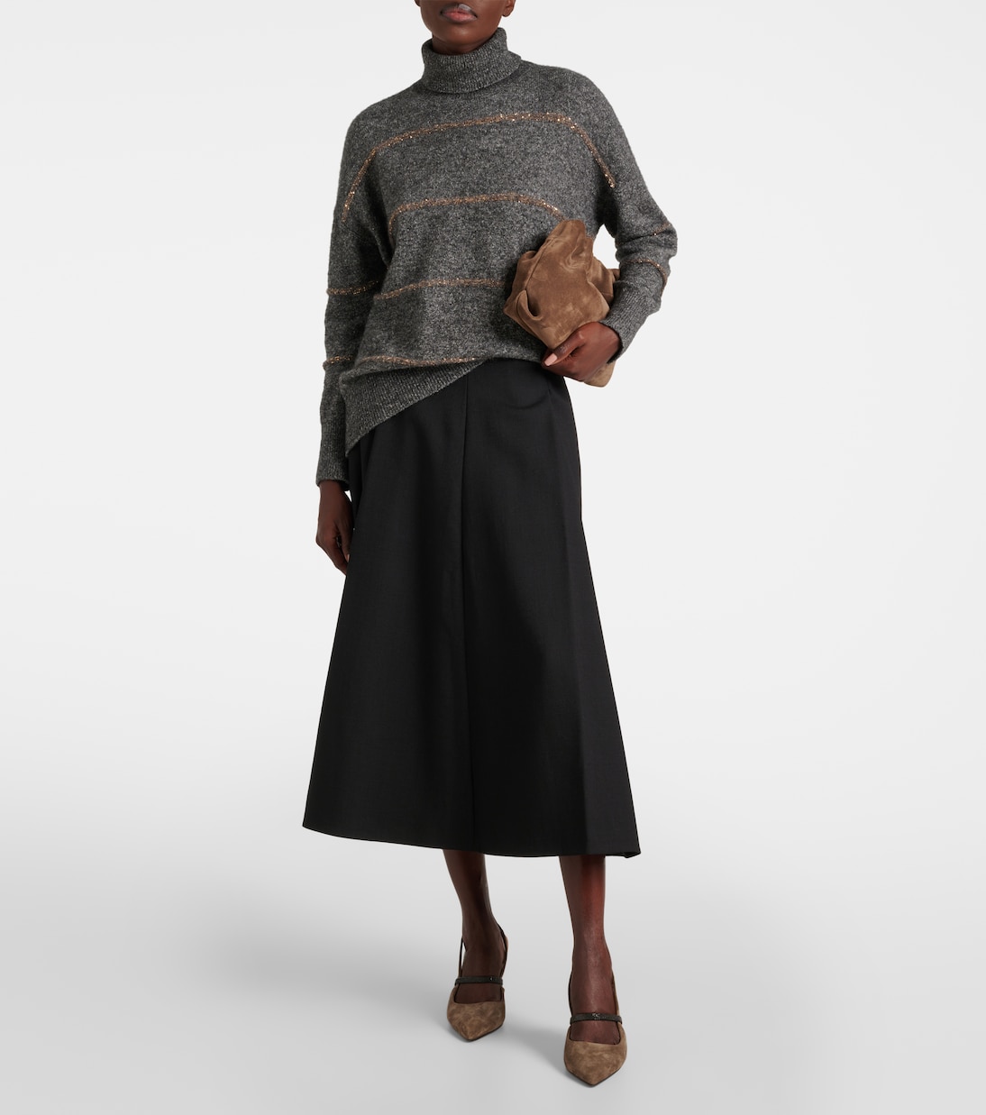 Falda midi de lana | Brunello Cucinelli