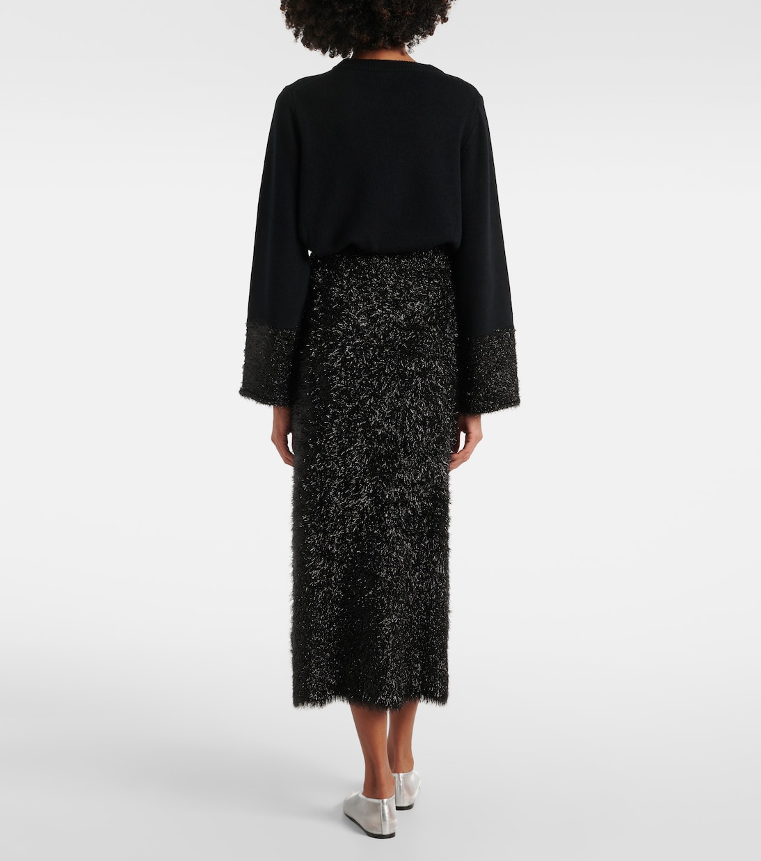 Gonna midi in maglia di lamé | Jardin des Orangers