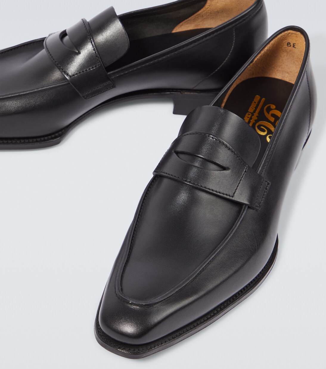 George leather penny loafers in black George Cleverley Mytheresa