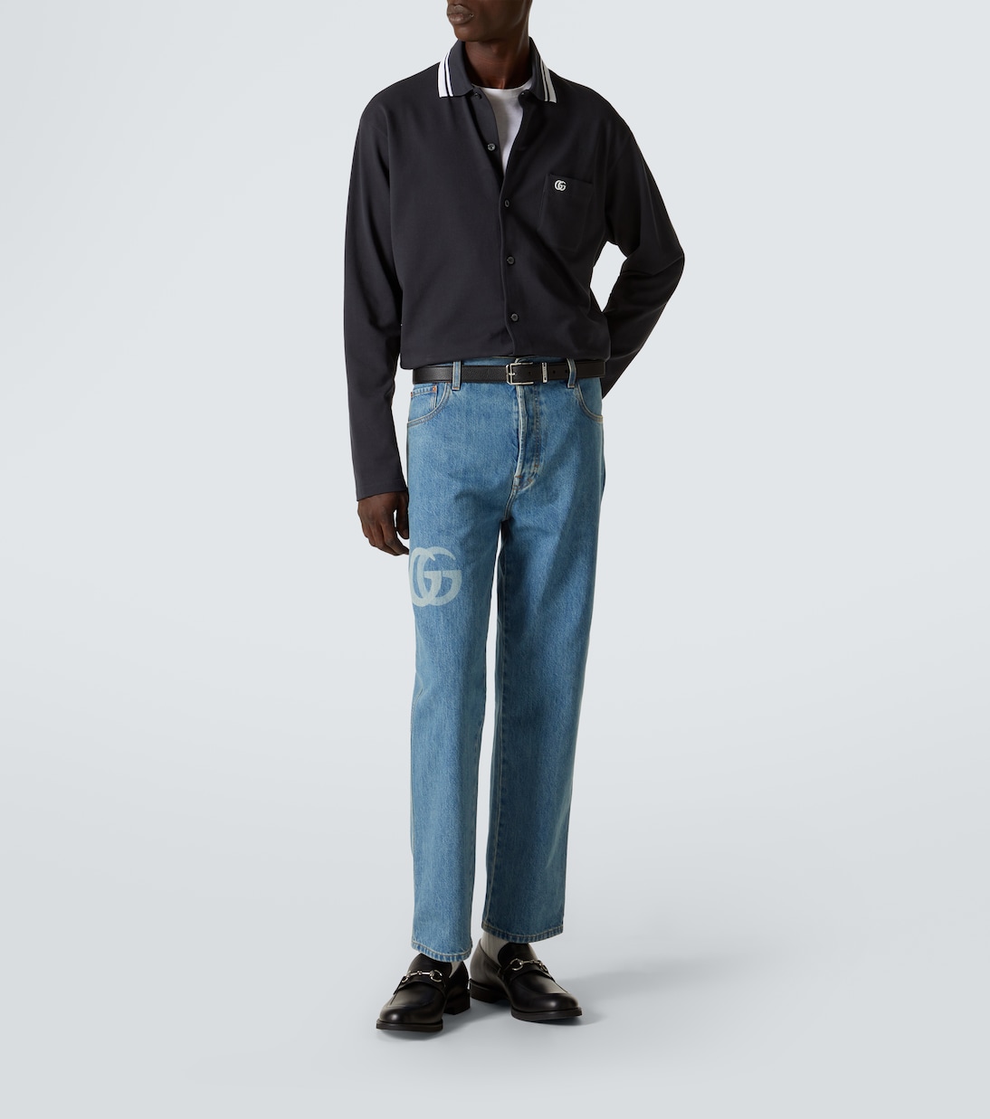 Polo GG bordado de mezcla de algodón | Gucci