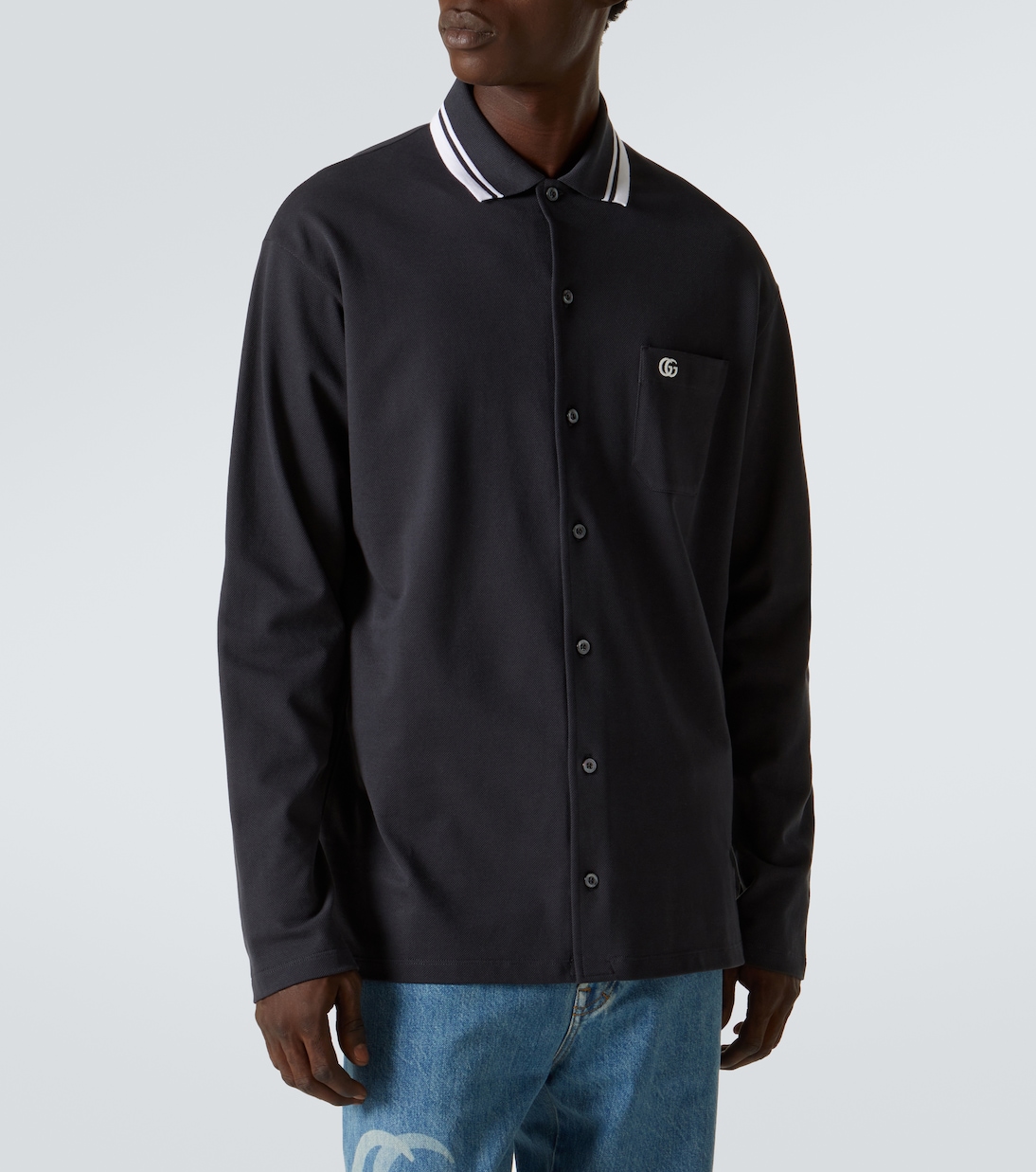 Polo GG bordado de mezcla de algodón | Gucci