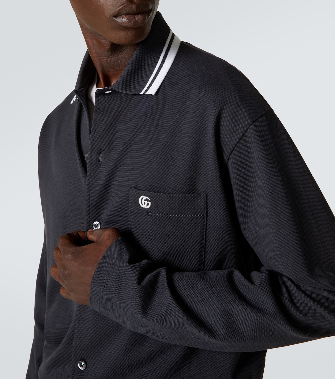 Polo GG bordado de mezcla de algodón | Gucci