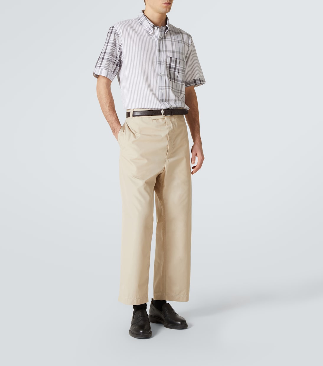 Camicia in cotone patchwork a righe | Thom Browne