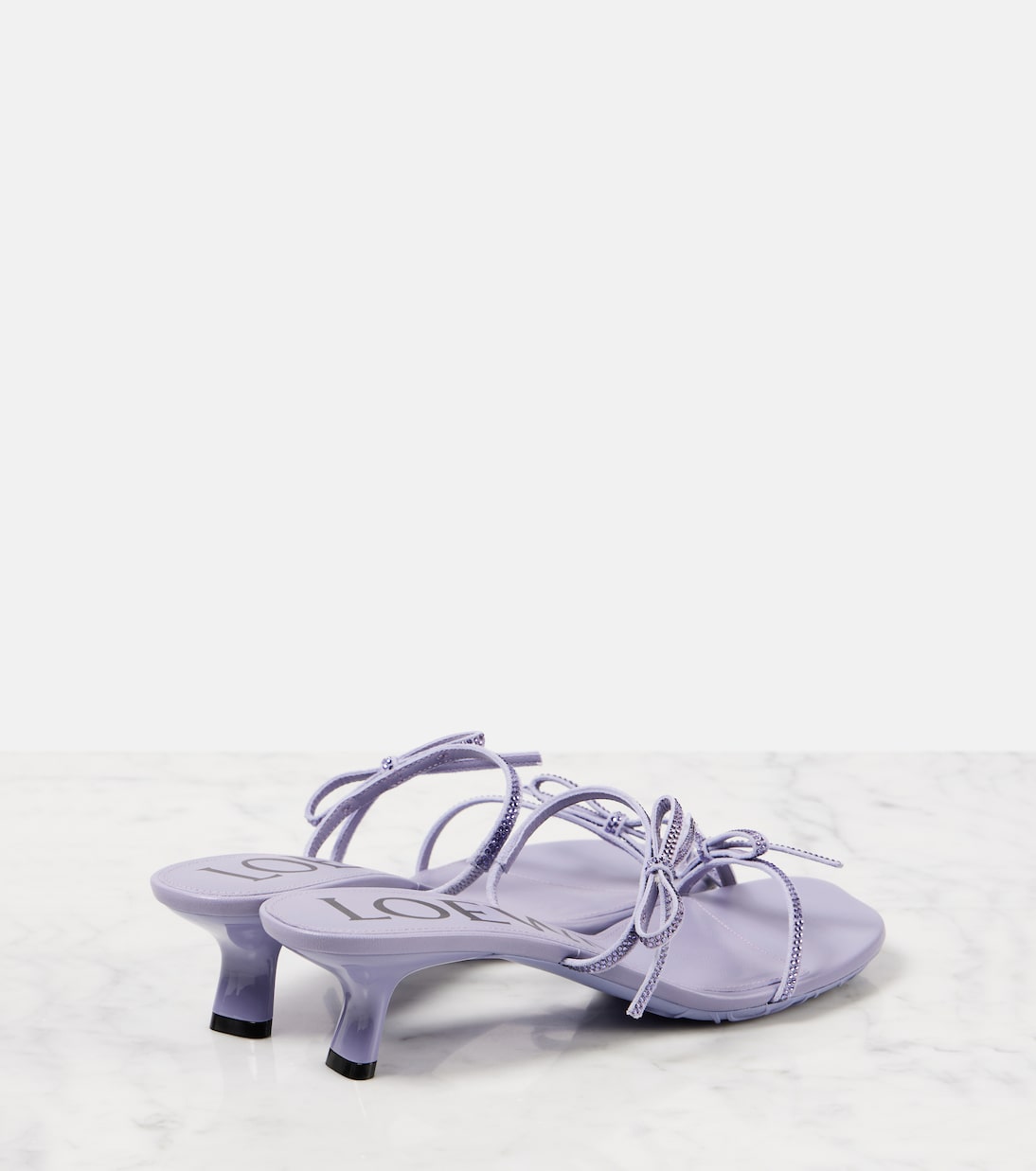 Petal 45 bow-detail suede sandals  | Loewe