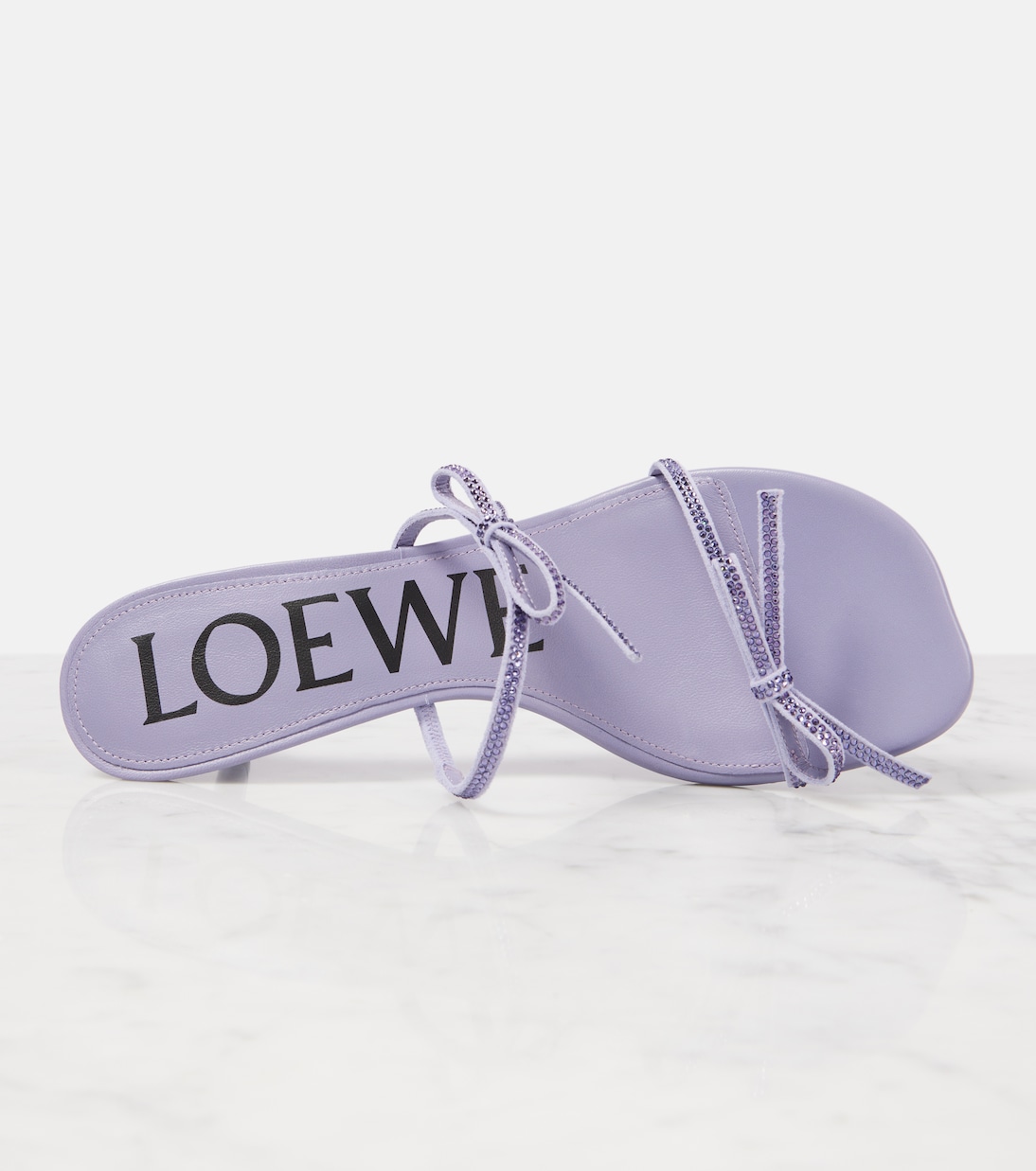 Petal 45 bow-detail suede sandals  | Loewe