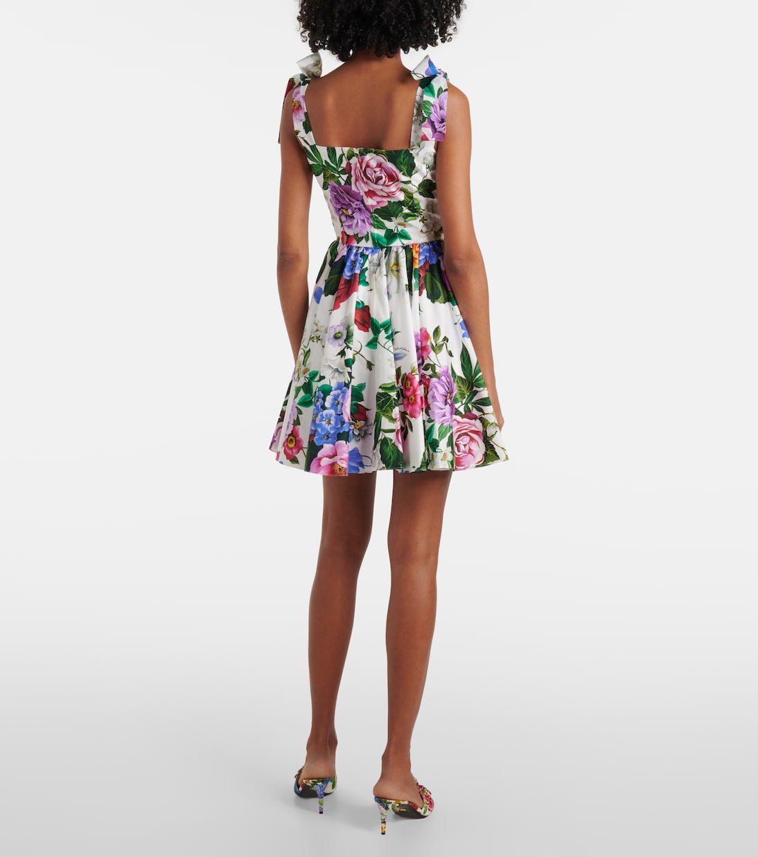 Abito corto in cotone con stampa | Dolce&Gabbana