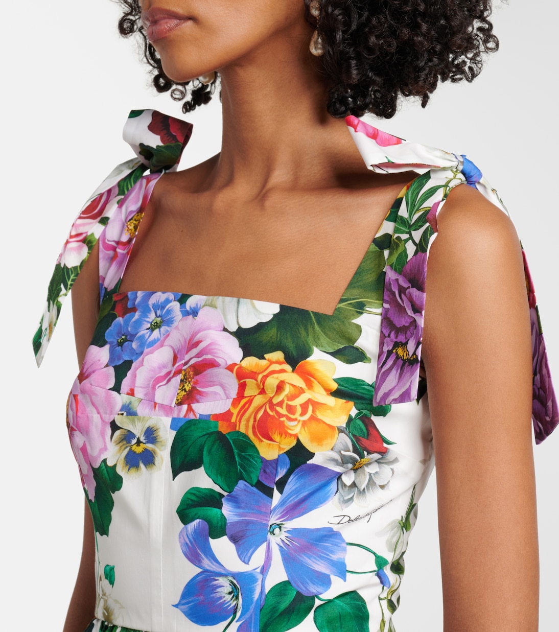 Abito corto in cotone con stampa | Dolce&Gabbana