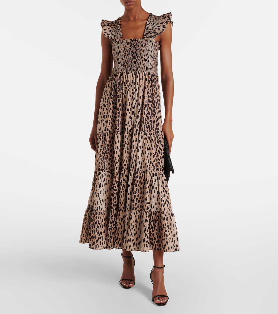 Tiered leopard-print cotton maxi dress | Rixo