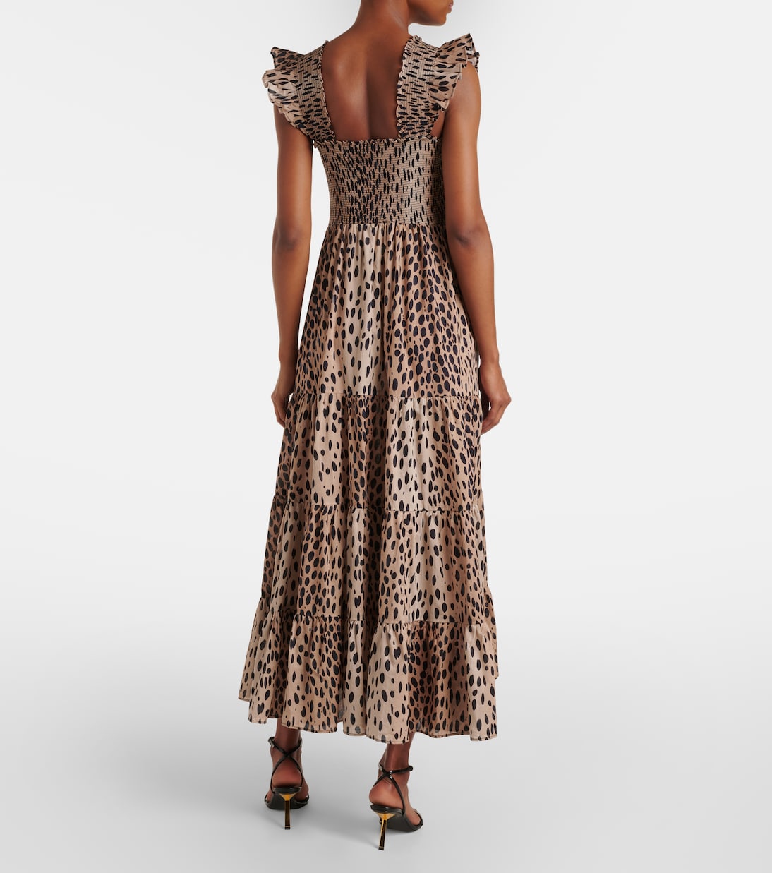 Tiered leopard-print cotton maxi dress | Rixo