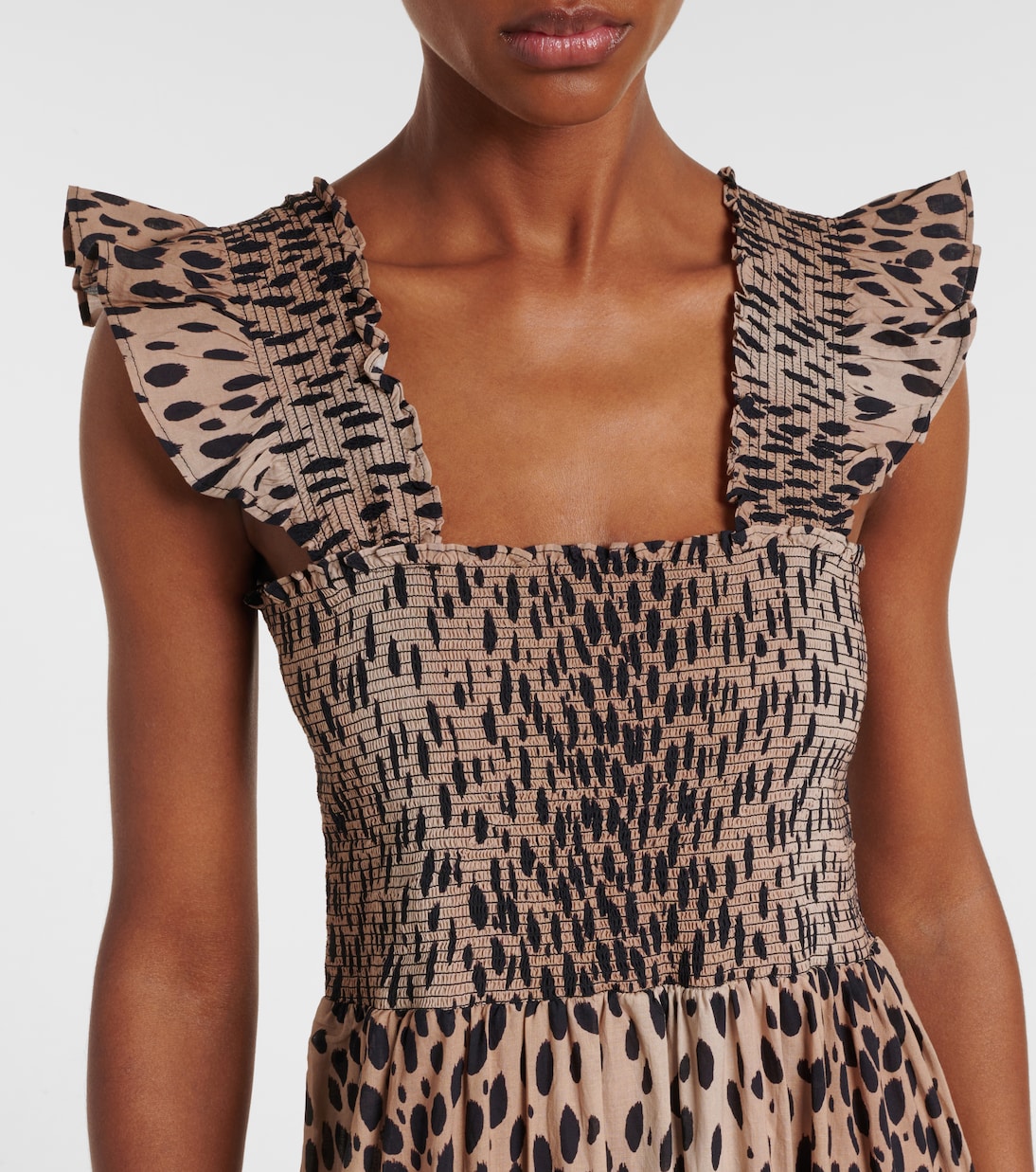 Tiered leopard-print cotton maxi dress | Rixo