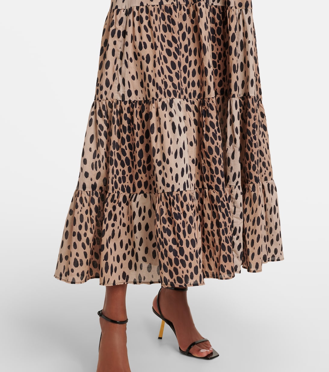 Tiered leopard-print cotton maxi dress | Rixo