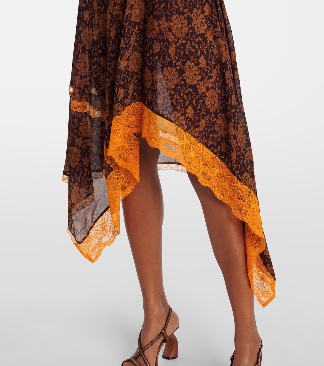 Abito sottoveste in jacquard con pizzo | Dries Van Noten
