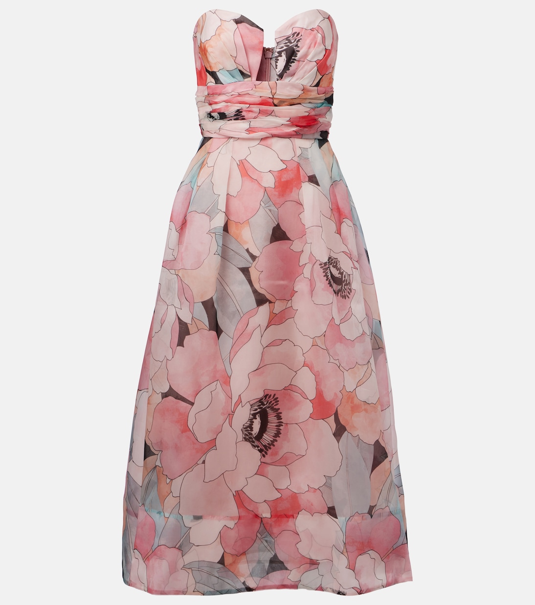 Bridal Bouquet floral silk midi dress | Rebecca Vallance