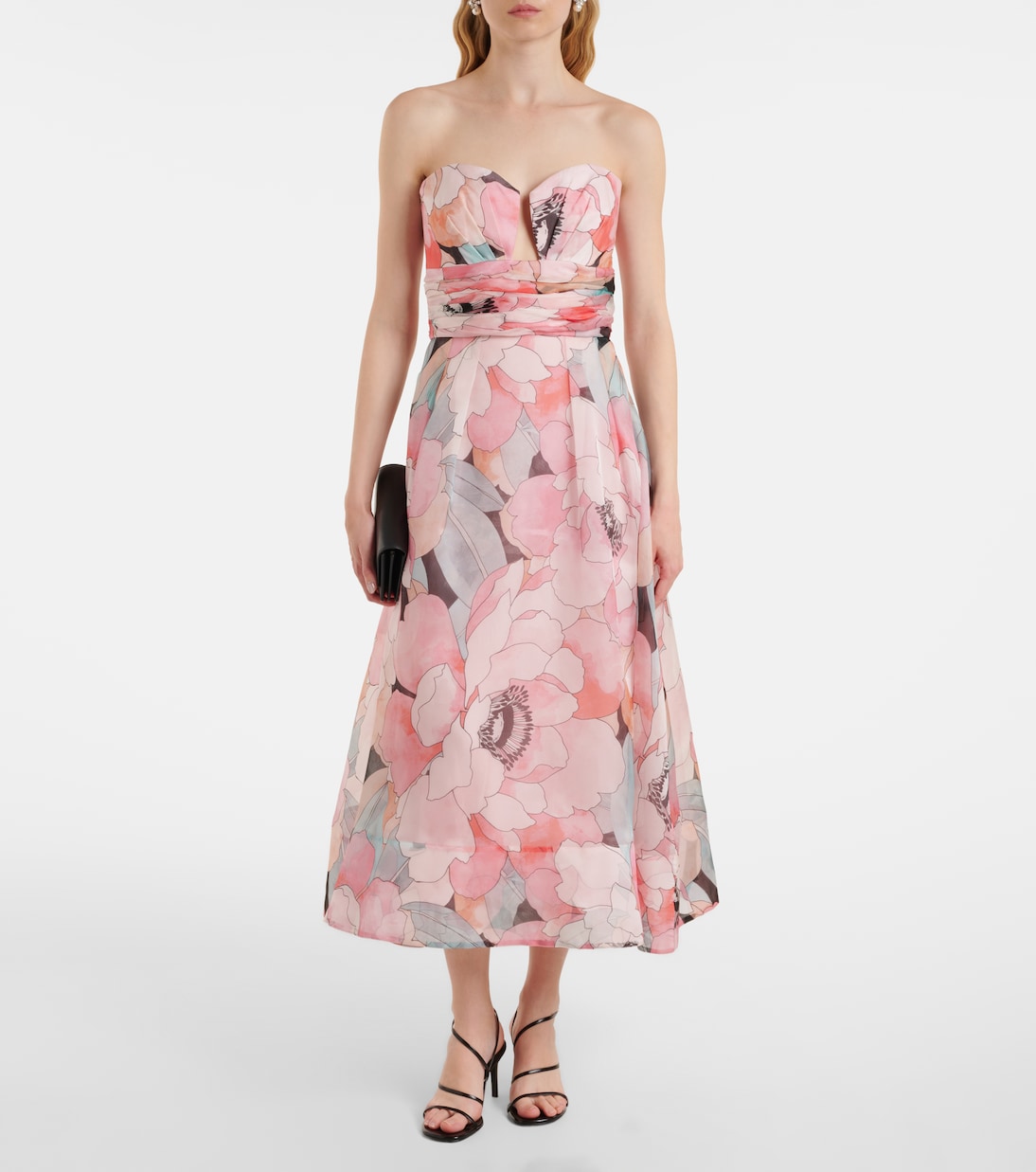 Bridal Bouquet floral silk midi dress | Rebecca Vallance