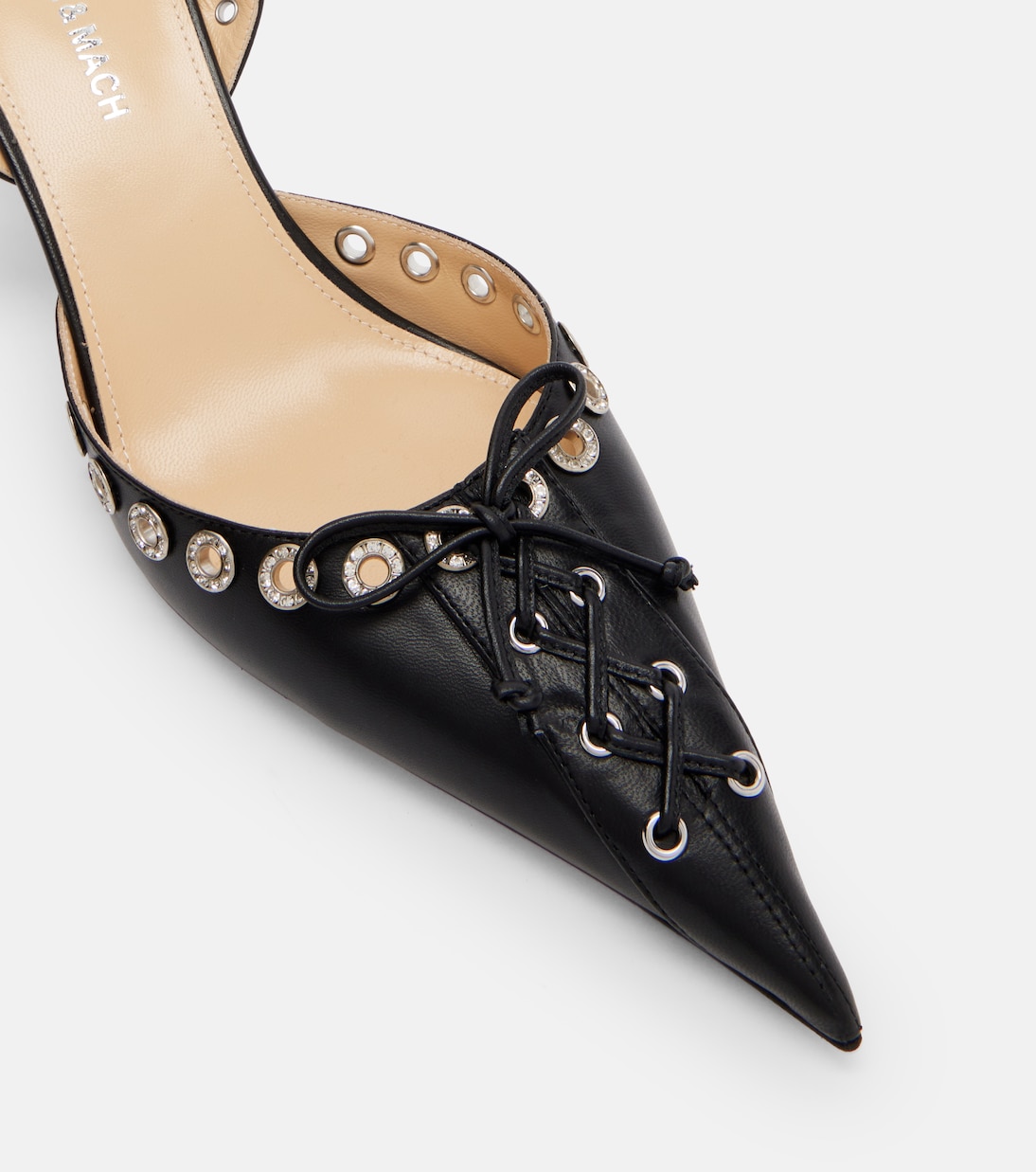 Crystalized Corset 65 leather slingback pumps | Mach & Mach