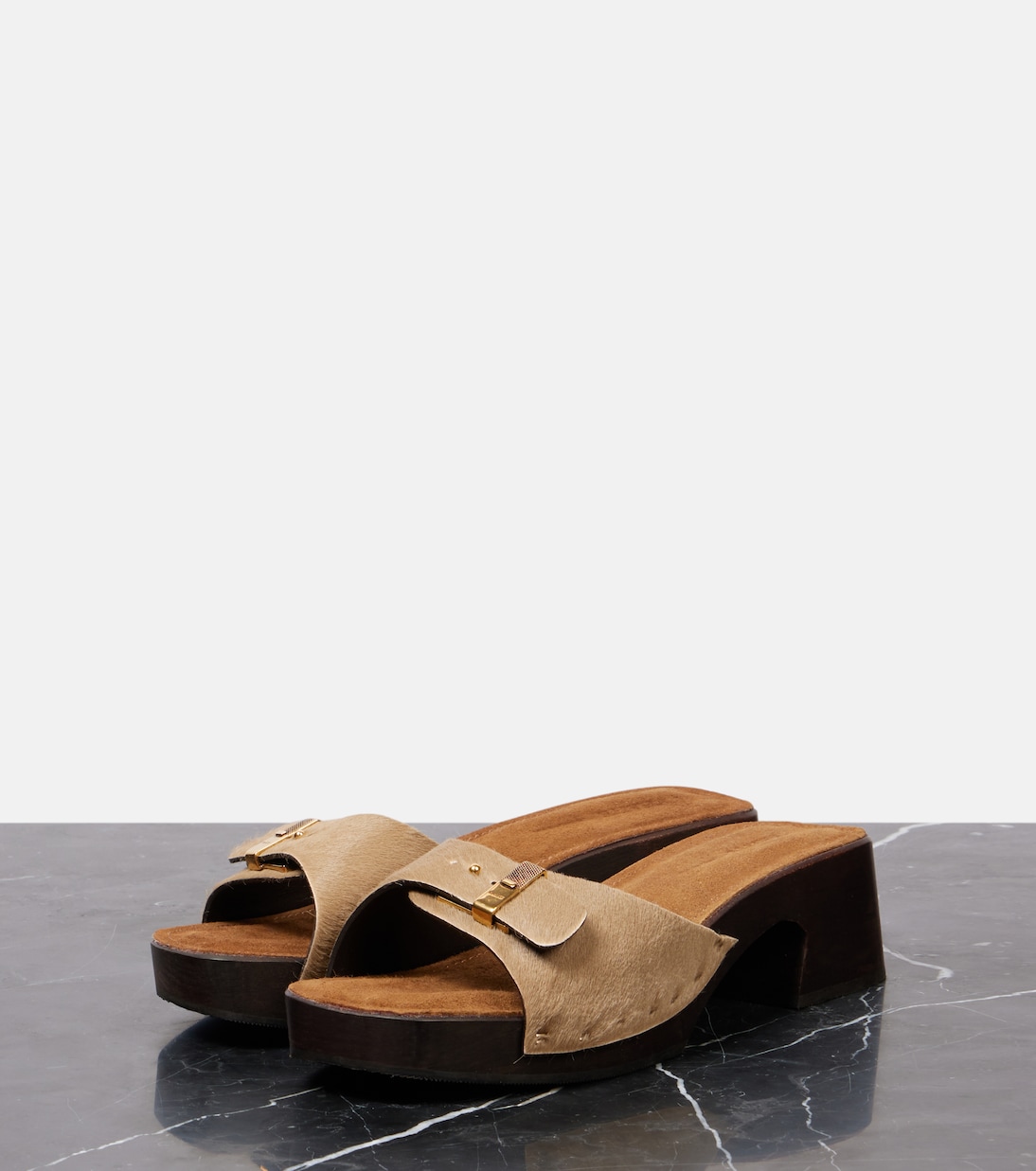 Britt 25 calf hair clogs | Khaite