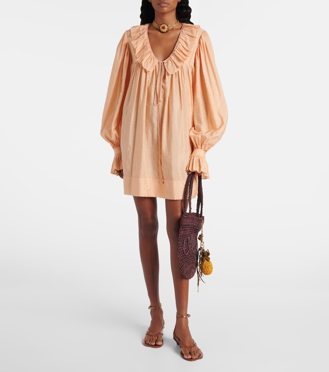 Ruffled jacquard minidress | Chloé