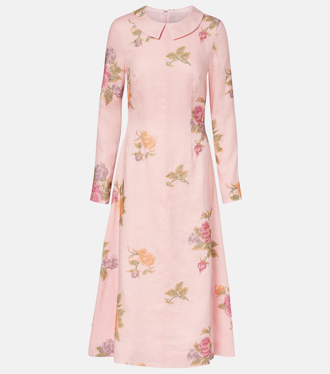 Floral linen midi dress | Markarian